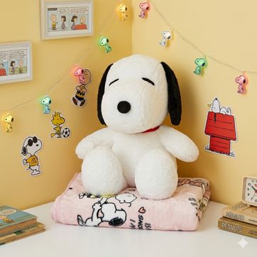 Peluche con cobija snoopy gafas  - imagen 1
