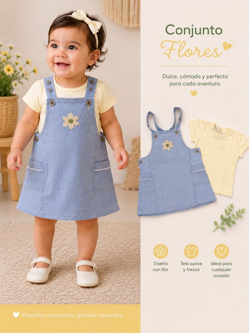 Conjunto jardinera bebita