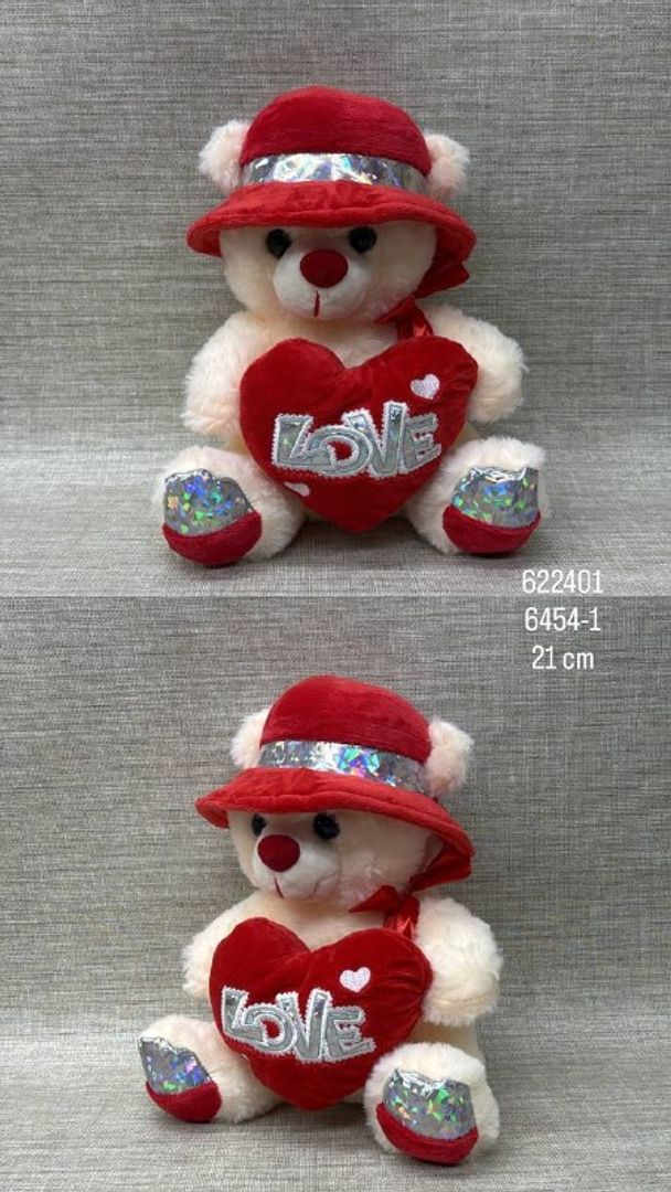 OSO PAVA CON ROJO 21 CM