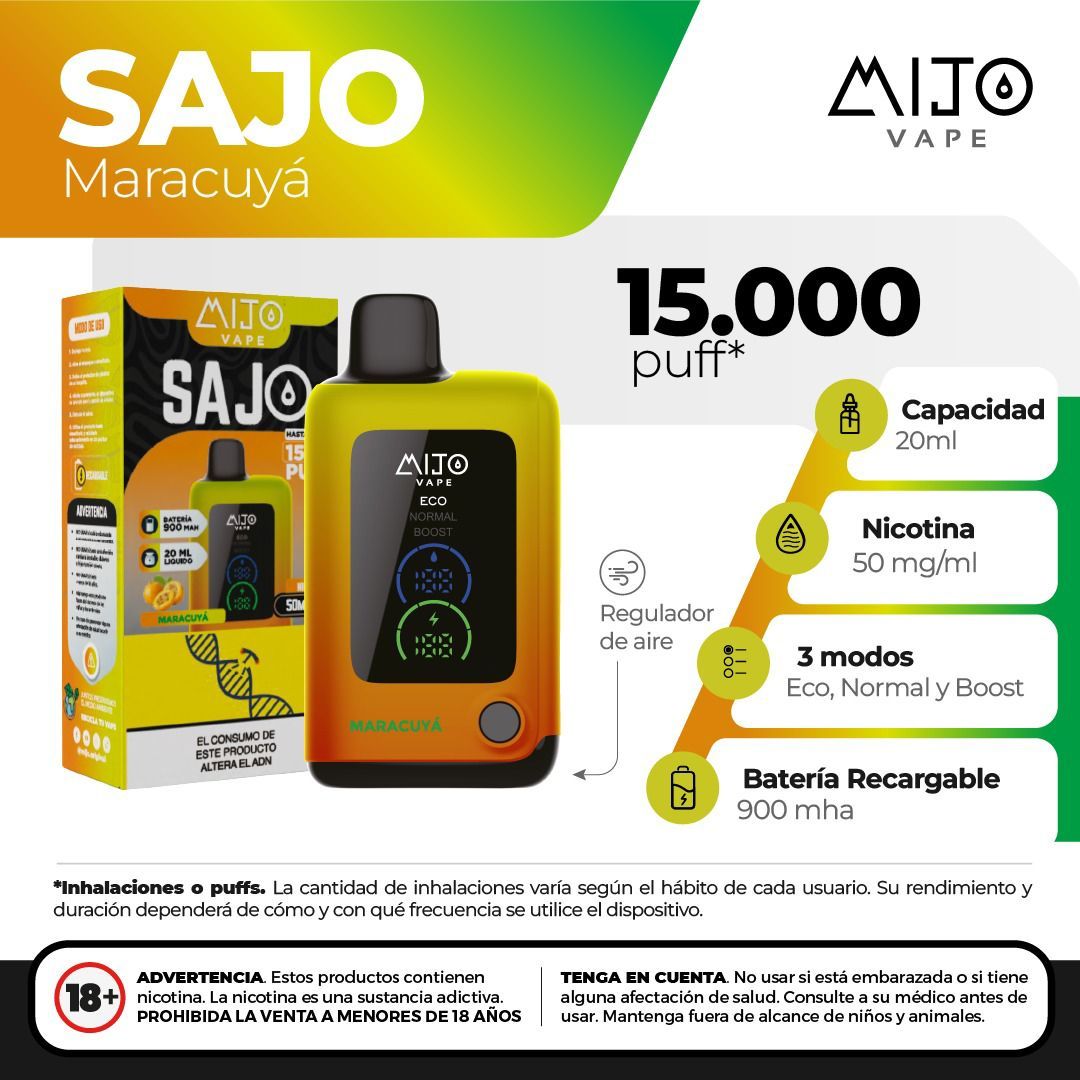 Vape Mijo Sajo Maracuya 15.000 Puffs