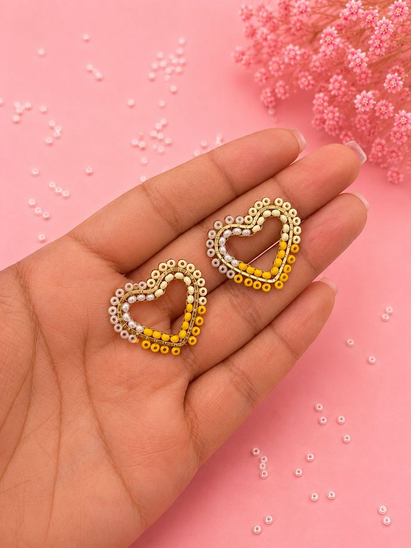 Aretes Corazón Tejido 