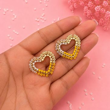 Aretes Corazón Tejido  - imagen 1