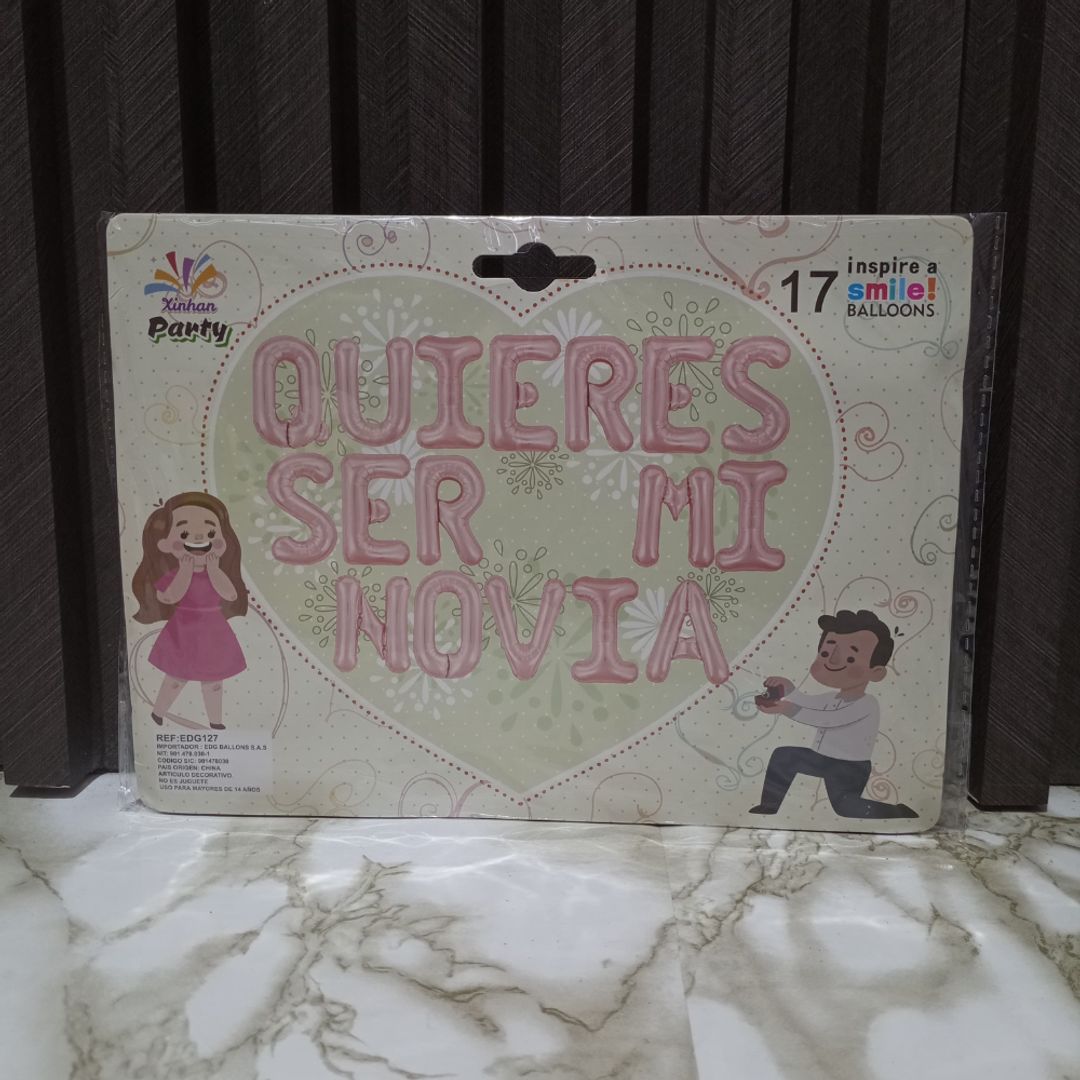 LETRERO QUIERES SER MI NOVIA 16”
