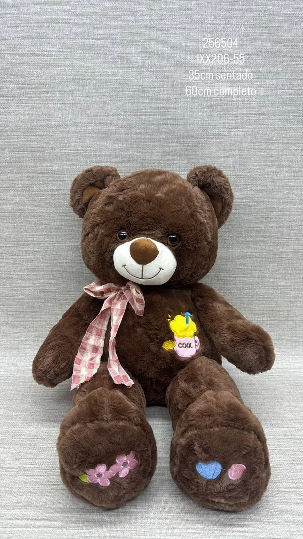OSO CAFE CON BORDADO DE 60 CM 