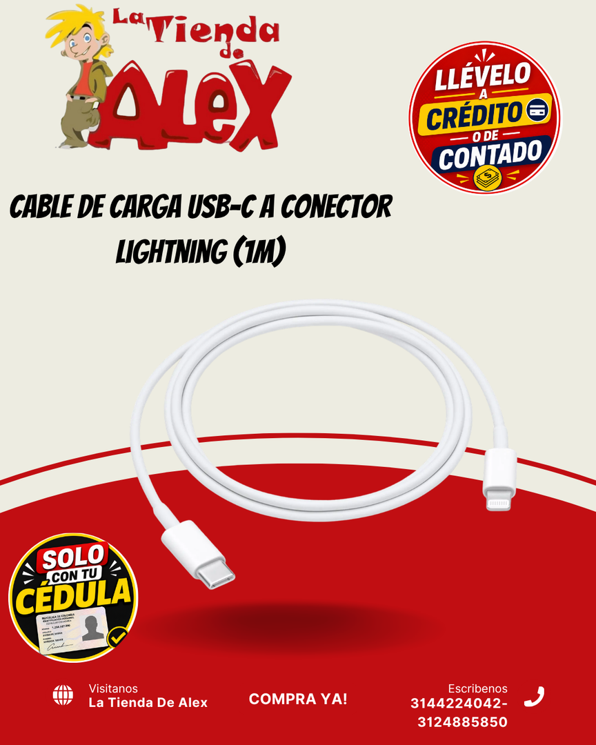 Cable de Carga Usb-C a Conector Lightning (1m)