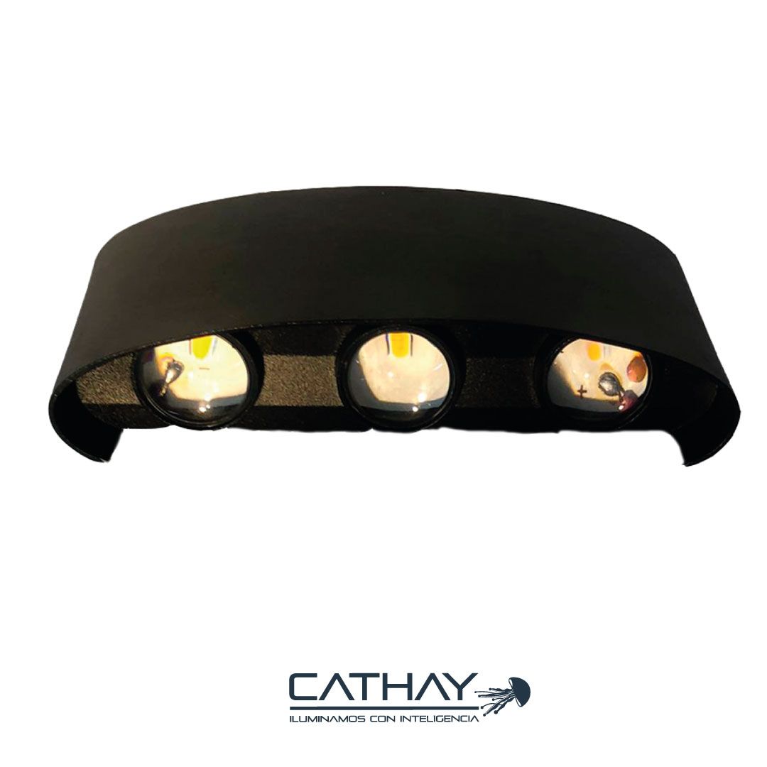 APLIQUE LED DE PARED TIPO TORTUGA 3 HAZ DE LUZ CHASIS NEGRO 