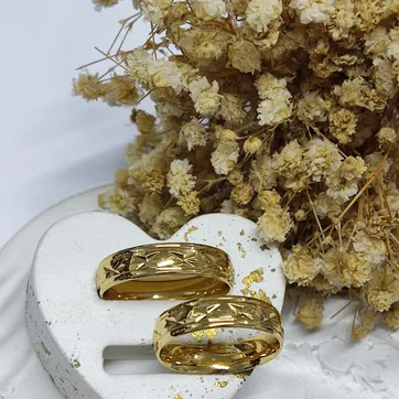 Argolla Matrimonio Diamantada Tallada - imagen 1