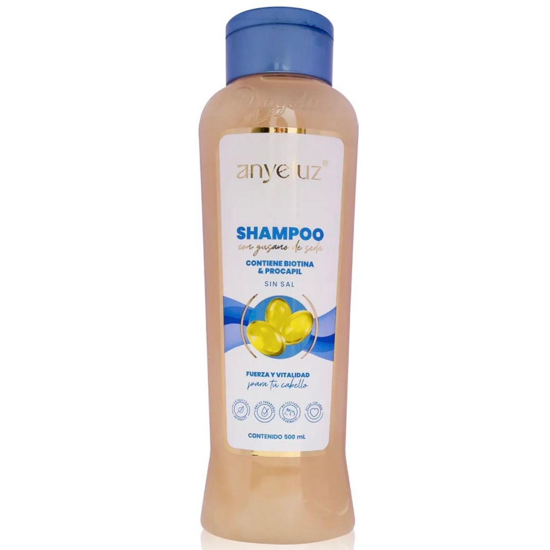 SHAMPOO CON  GUSANO DE SEDA ANYELUZ 