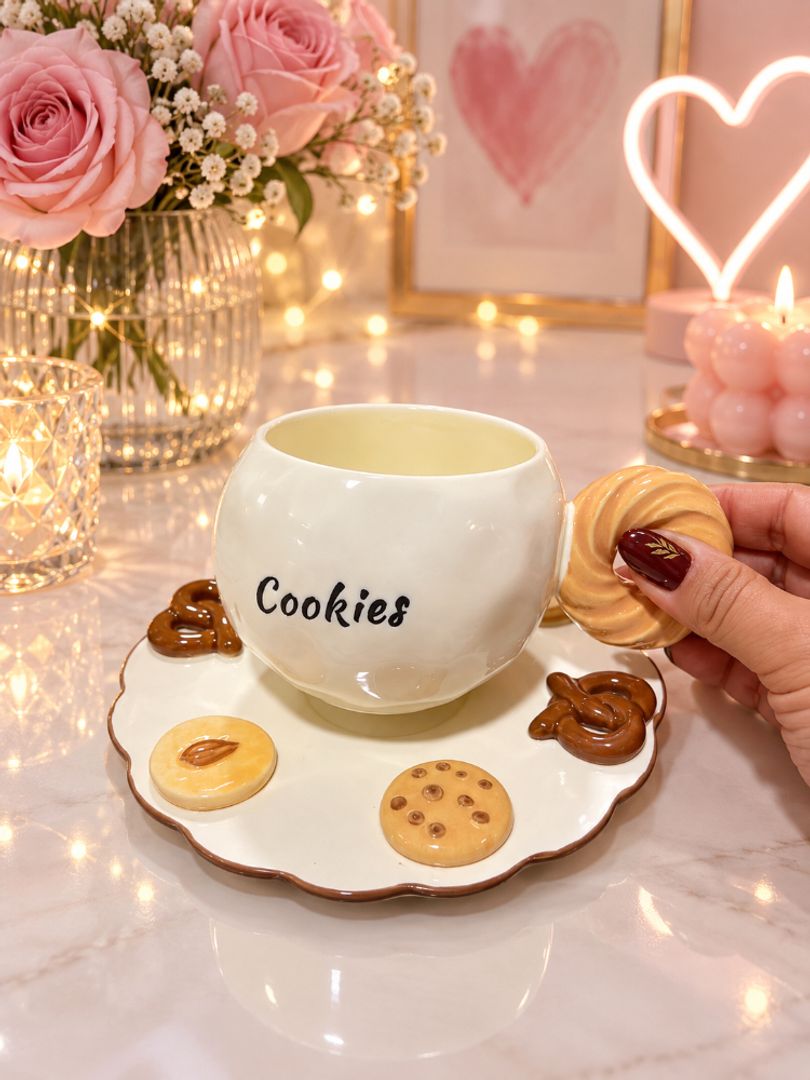 Set Mug plato cookies