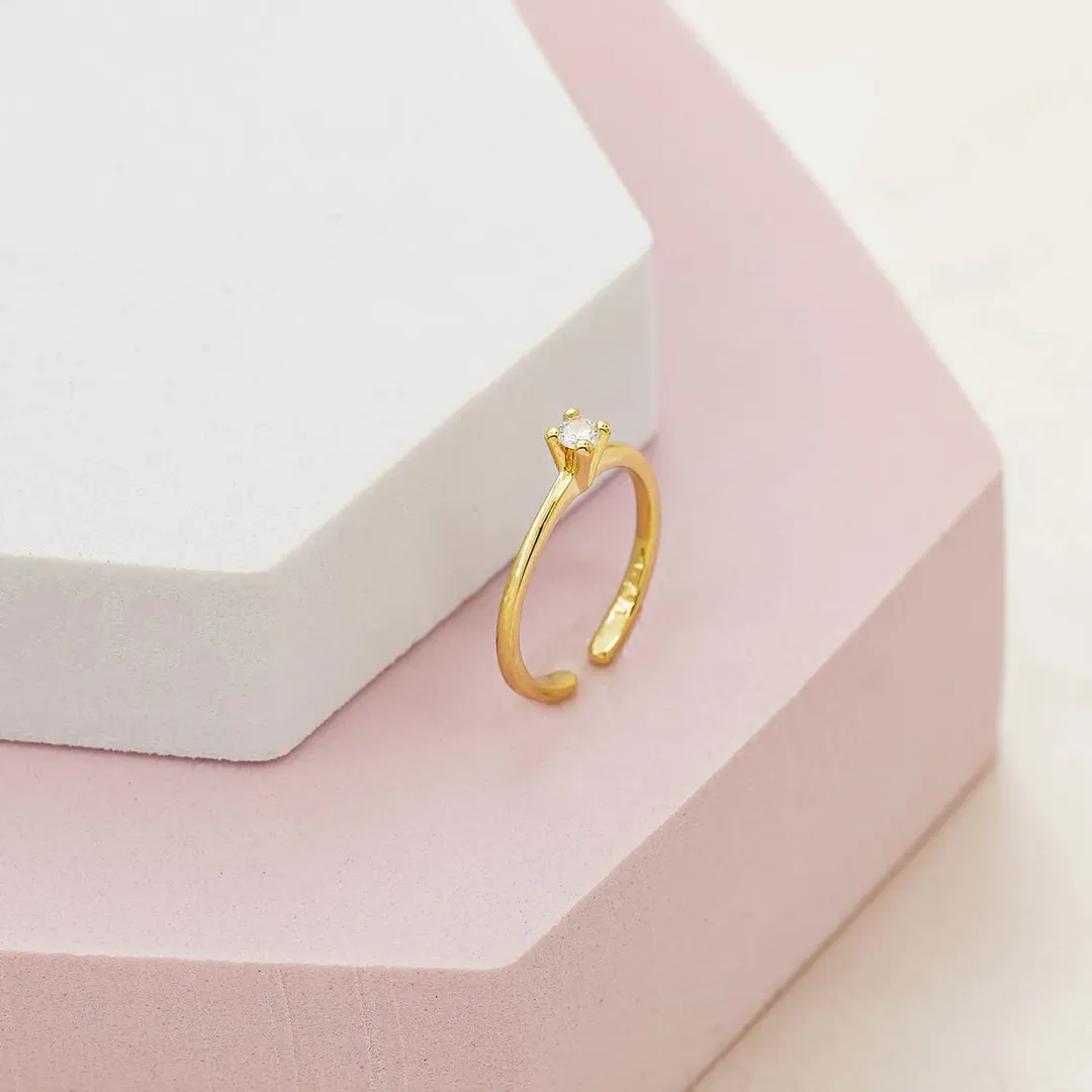 Anillo Promise Liso Cristal Ajustable