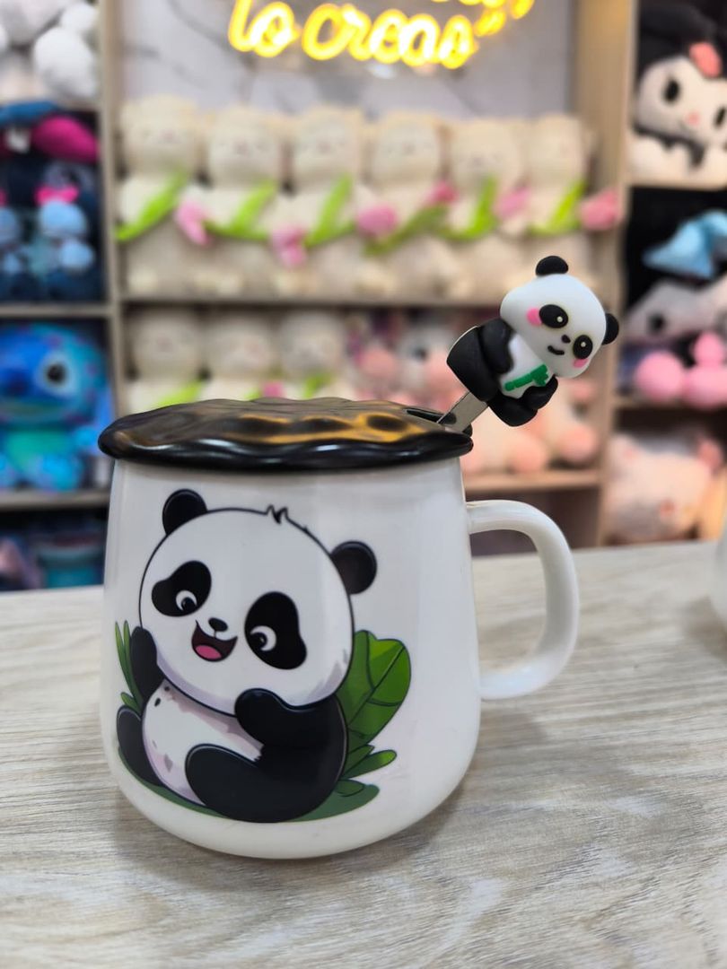 MUG TAPA CERÁMICA PANDA