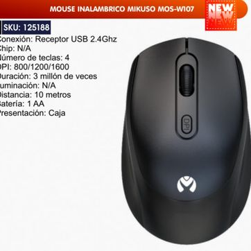 Imagen del producto MOUSE INALÁMBRICO MIKUSO 