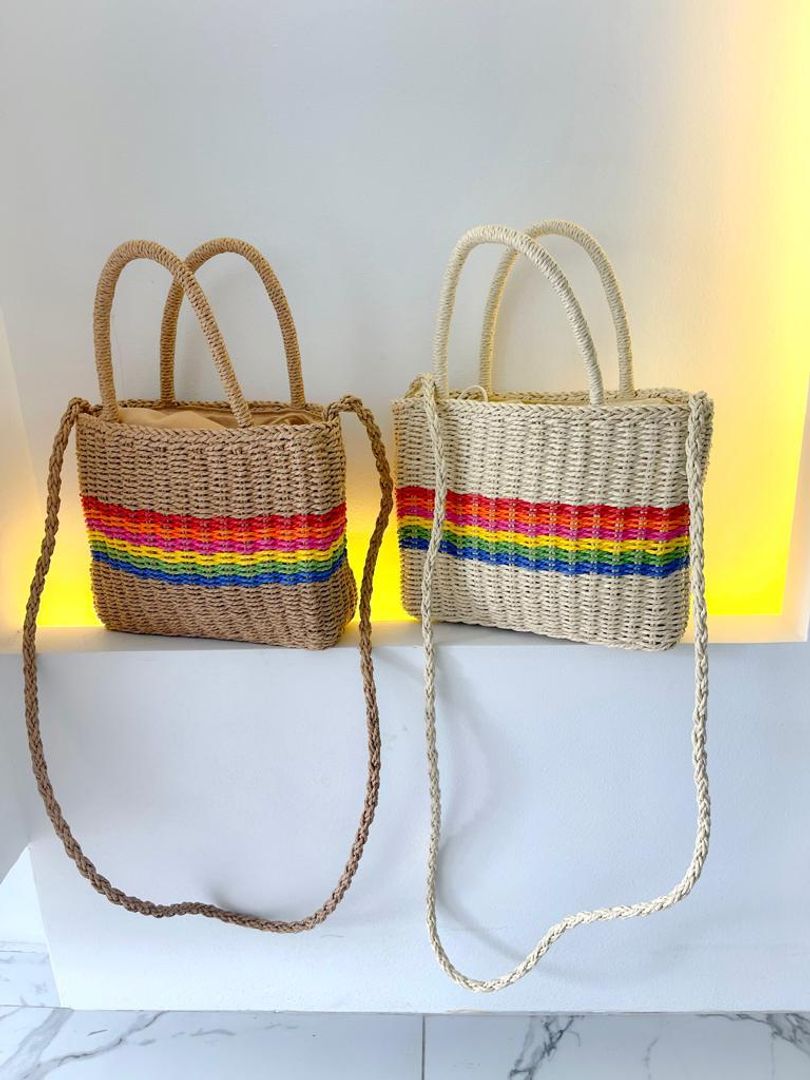 Bolso Iraca mediano colores importado 