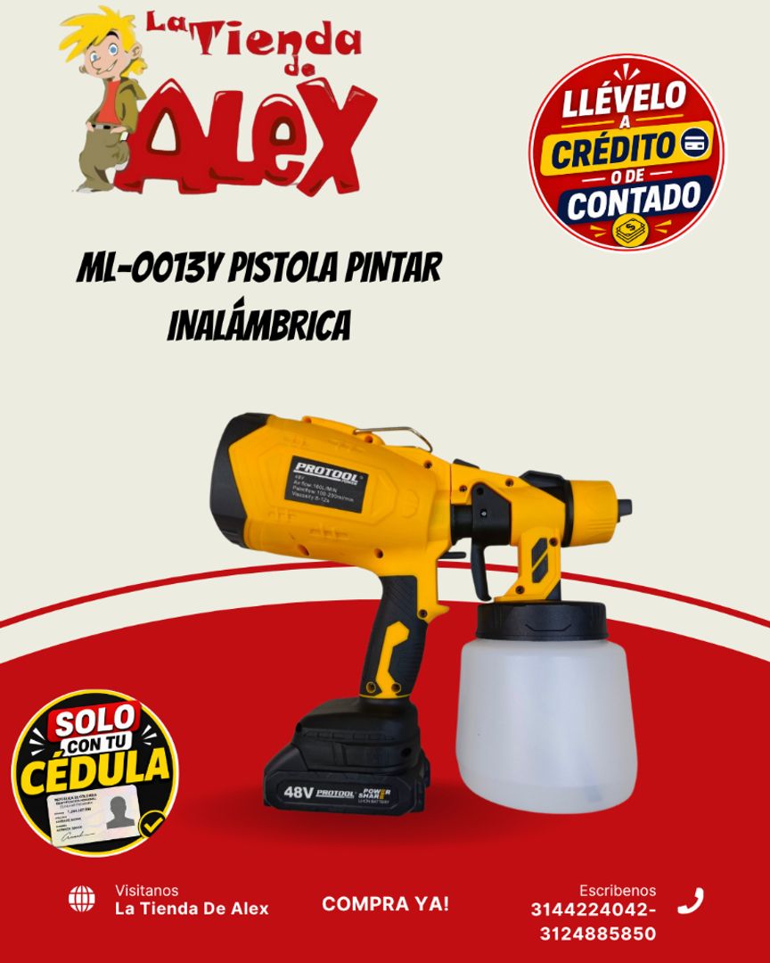 ML-O013Y PISTOLA PINTAR INALÁMBRICA