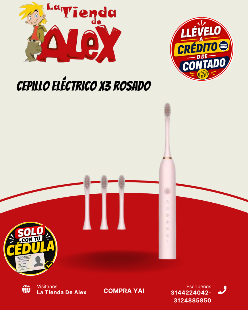 Cepillo Eléctrico x3 Rosado