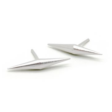 SILVER CENTERED DOUBLE CONE STUDS - imagen 1