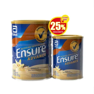 Imagen del producto OFERTA ENSURE ADVANCE X 850 GR + ENSURE ADVANCE X 400 GR PRECIO ESPECIAL 25% DSCTO