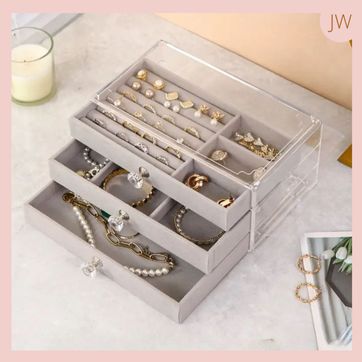 Caja para Joyeria 3 capas Acrilico y Gamuza  - imagen 1