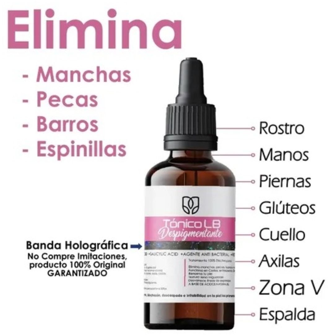 Tonico despigmentante LB -  Tratamiento acne y manchas
