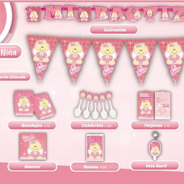 Imagen del producto DECORACIÓN BAUTIZO ROSA ANGELITO CALVO