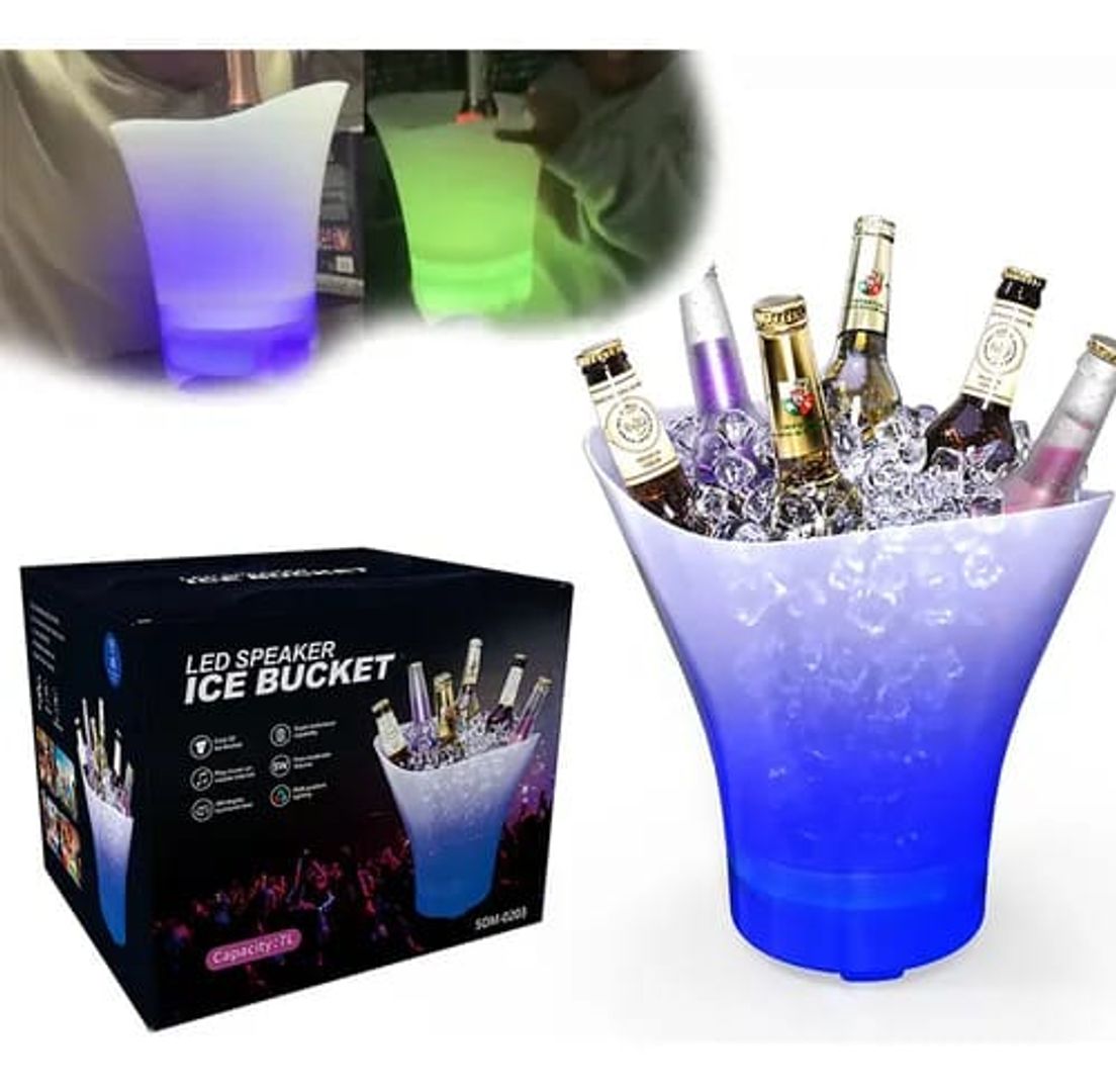 HIELERA CON LUZ Y PARLANTE BLUETOOTH 7Litros ALTA