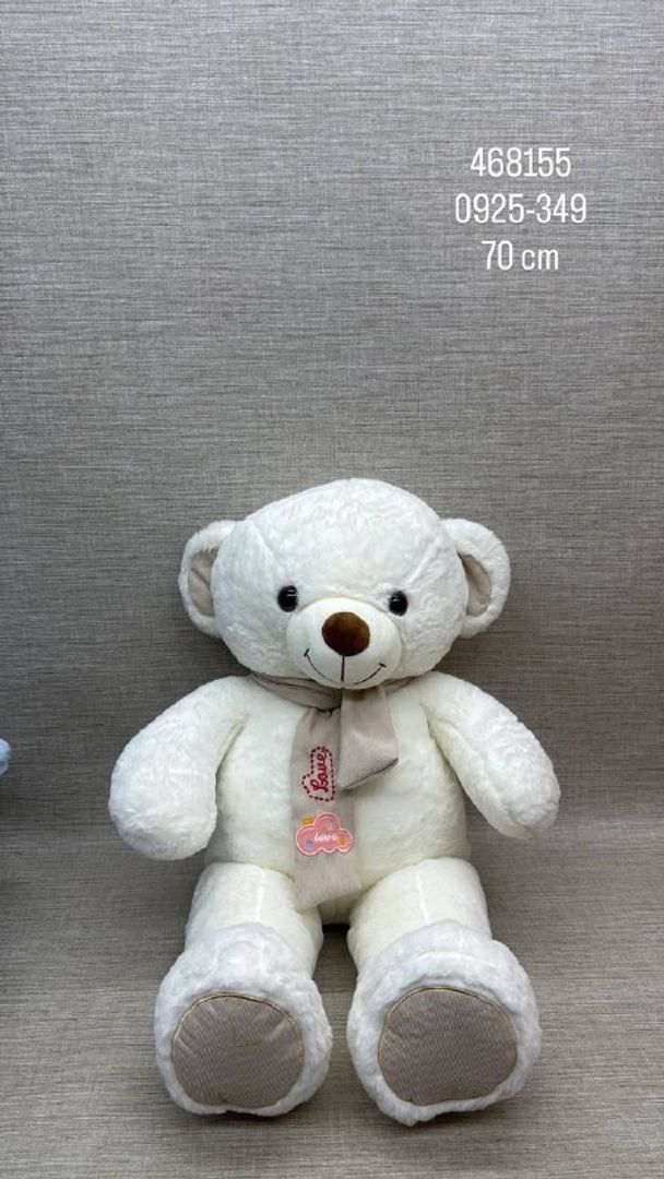OSO BLANCO CON BUFANDA 70 CM