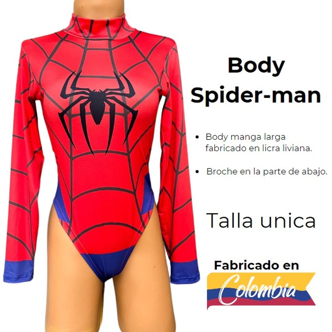 BODY TEMÁTICO SPIDERMAN ROJO MANGA LARGA