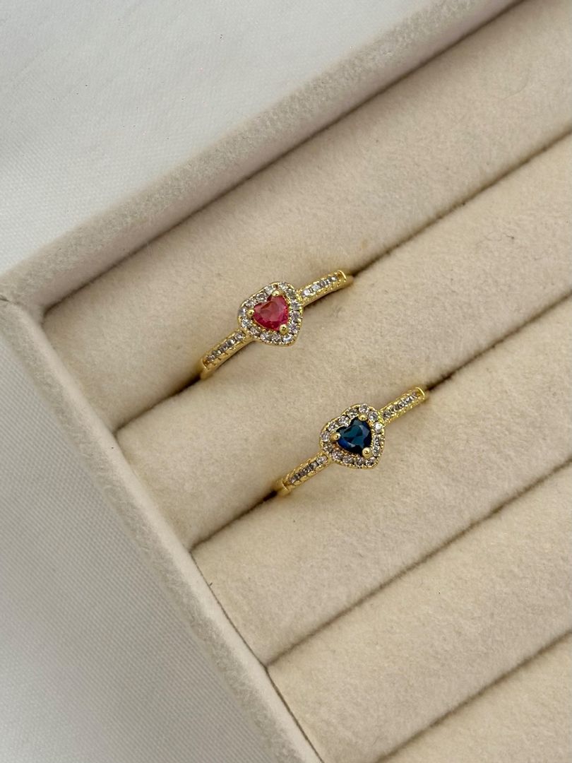 Anillo corazón esmeralda 