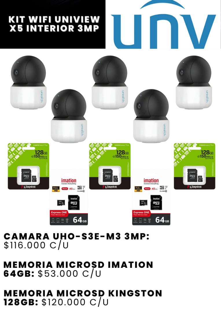 KIT WIFI UNIVIEW X5 INTERIOR 3MP