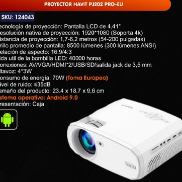 Imagen del producto PROYECTOR HAVIT PJ202 PRO-EU