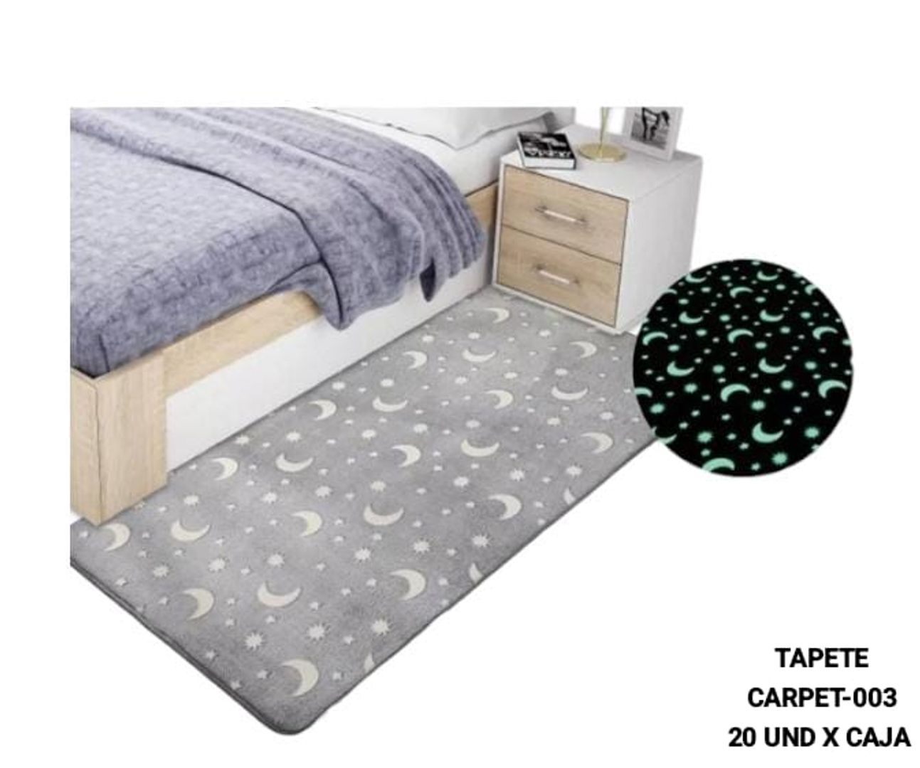 TAPETE QUE SE ILUMINA EN LA OSCURIDAD