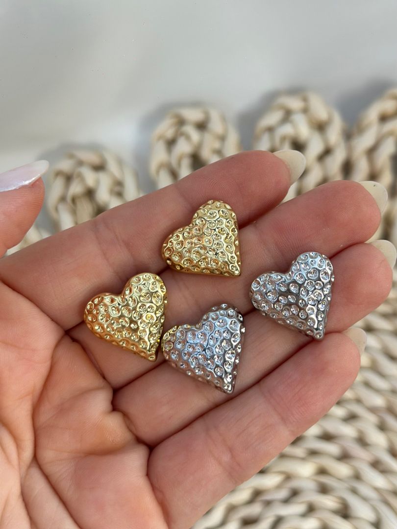 Arete corazón escarcha 