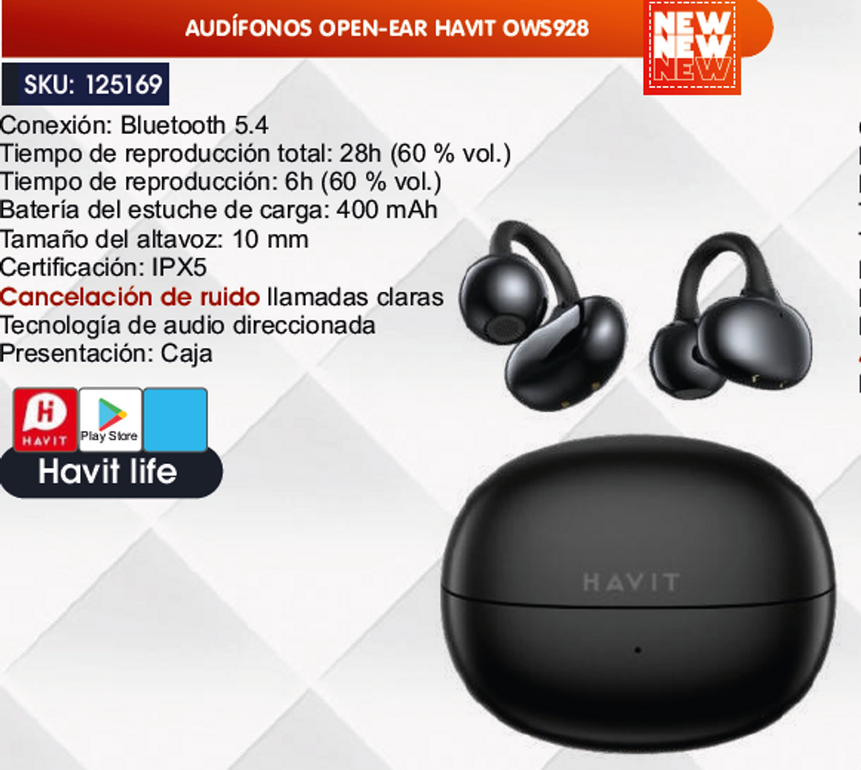 AUDÍFONOS OPEN-EAR HAVIT OWS928