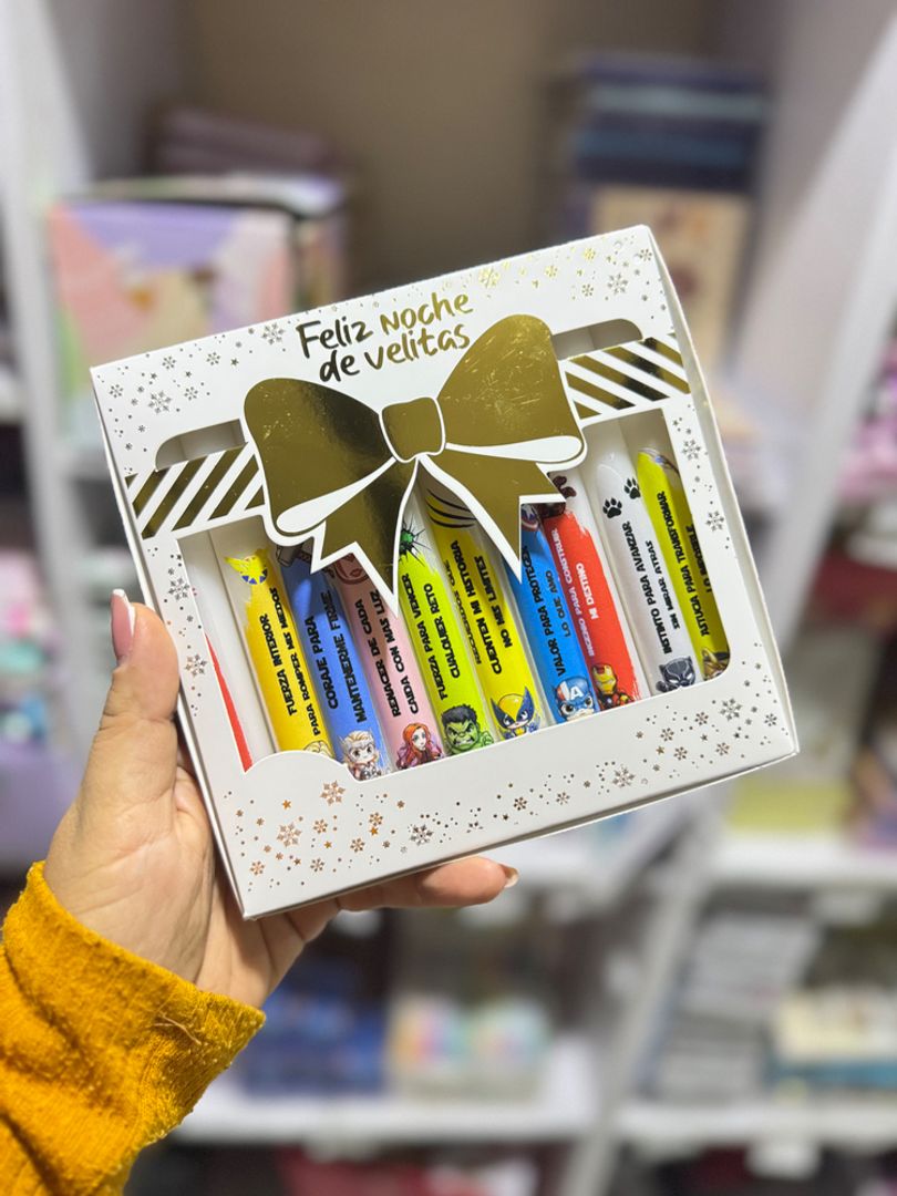 Cajita de velas superhéroes 