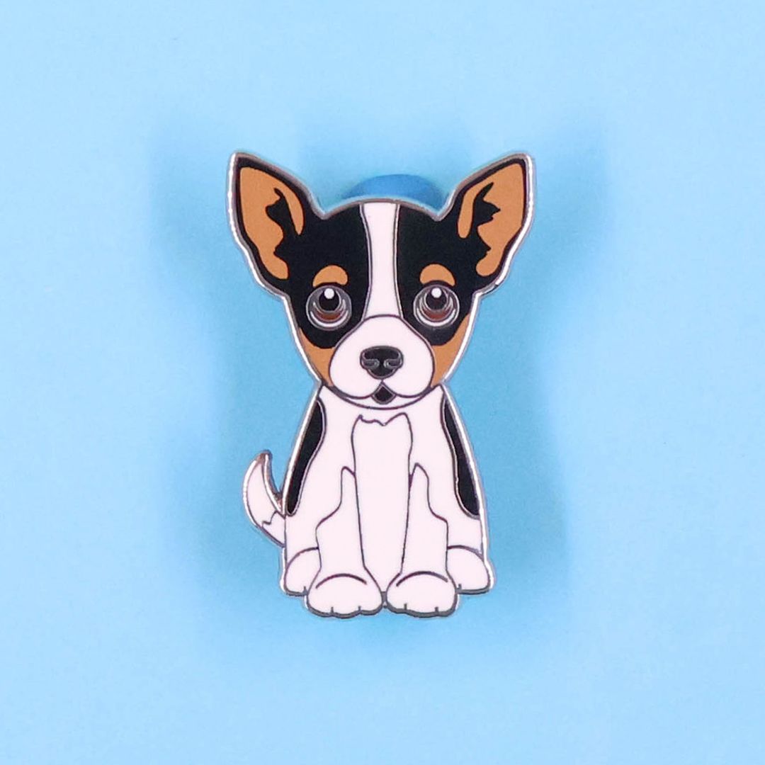 PIN CHIHUAHUA BLANCO NEGRO