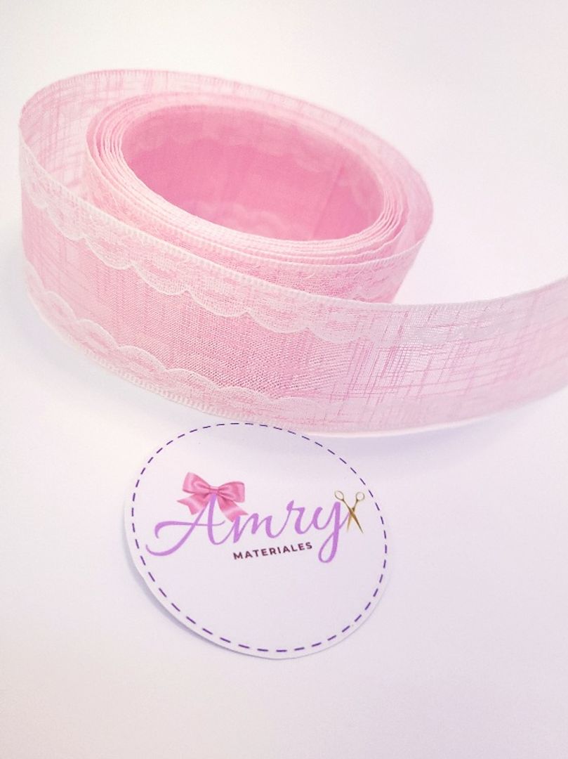 Maya 3.8cm Importada Rosada Encaje
