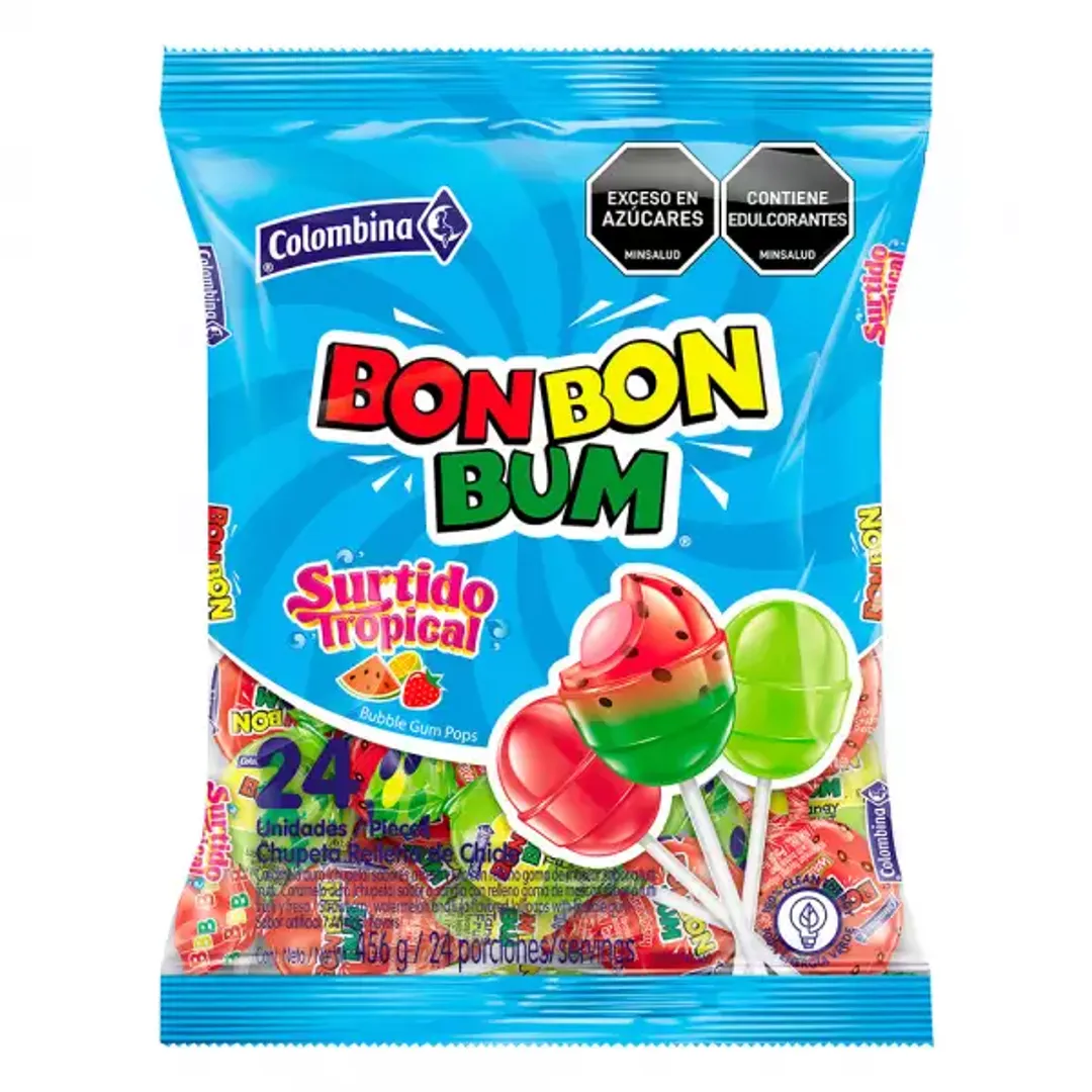 BON BON BUM SURTIDO TROPICAL*24