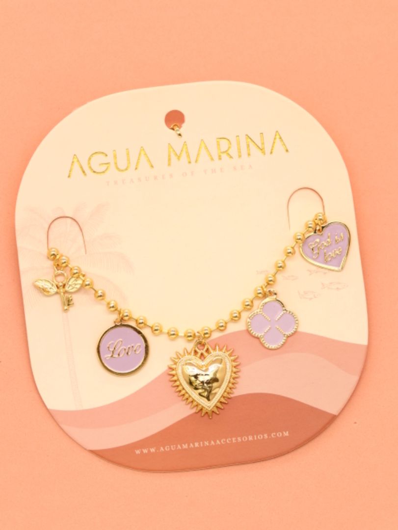 Collar trébol Lila