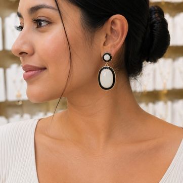 Arete elegante rodio - imagen 1