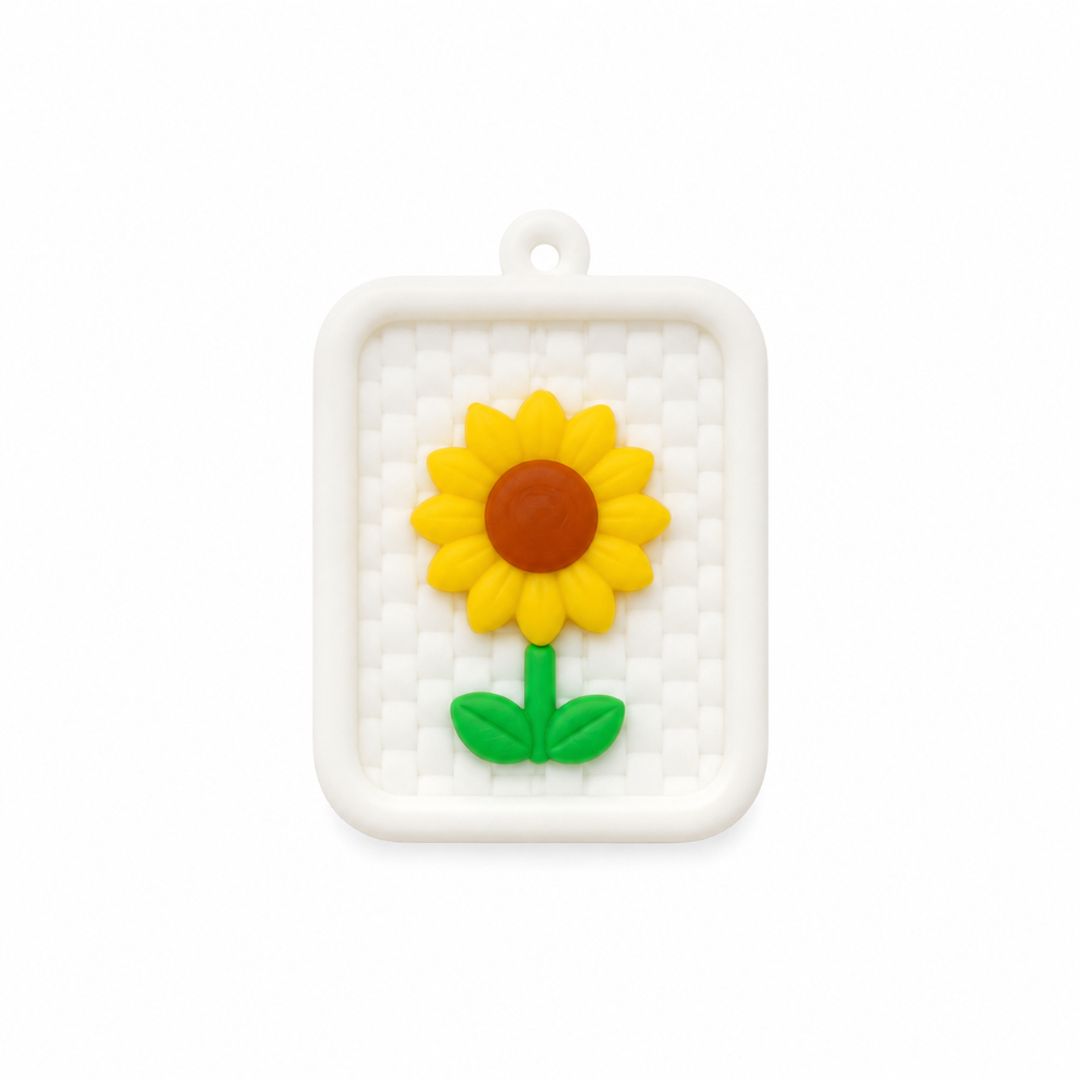 Dije Placa girasol blanca