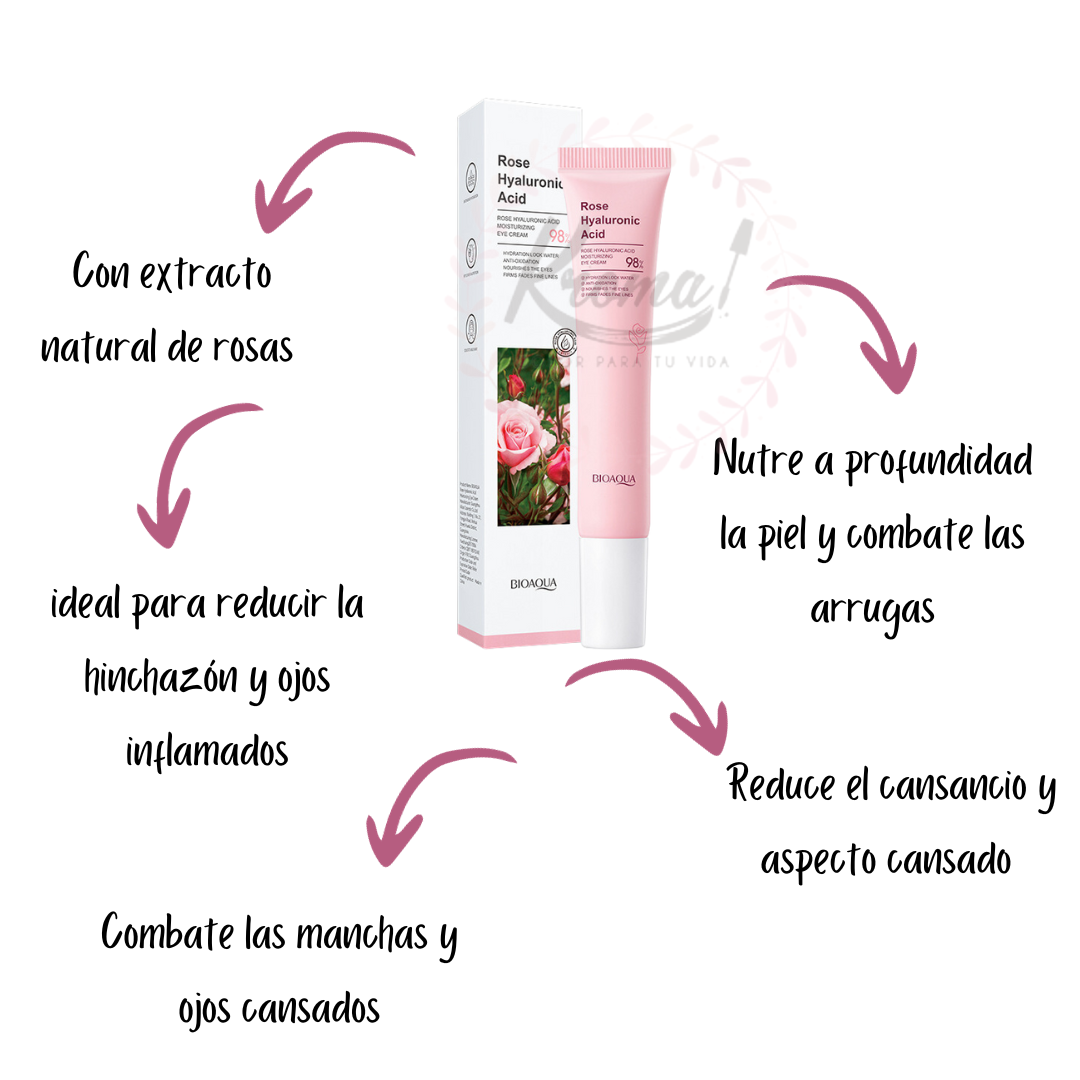 Contorno de ojos hidratante de rosas con acido hialurónico Bioaqua