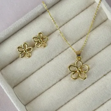 Imagen del producto Set cadena topo flor 