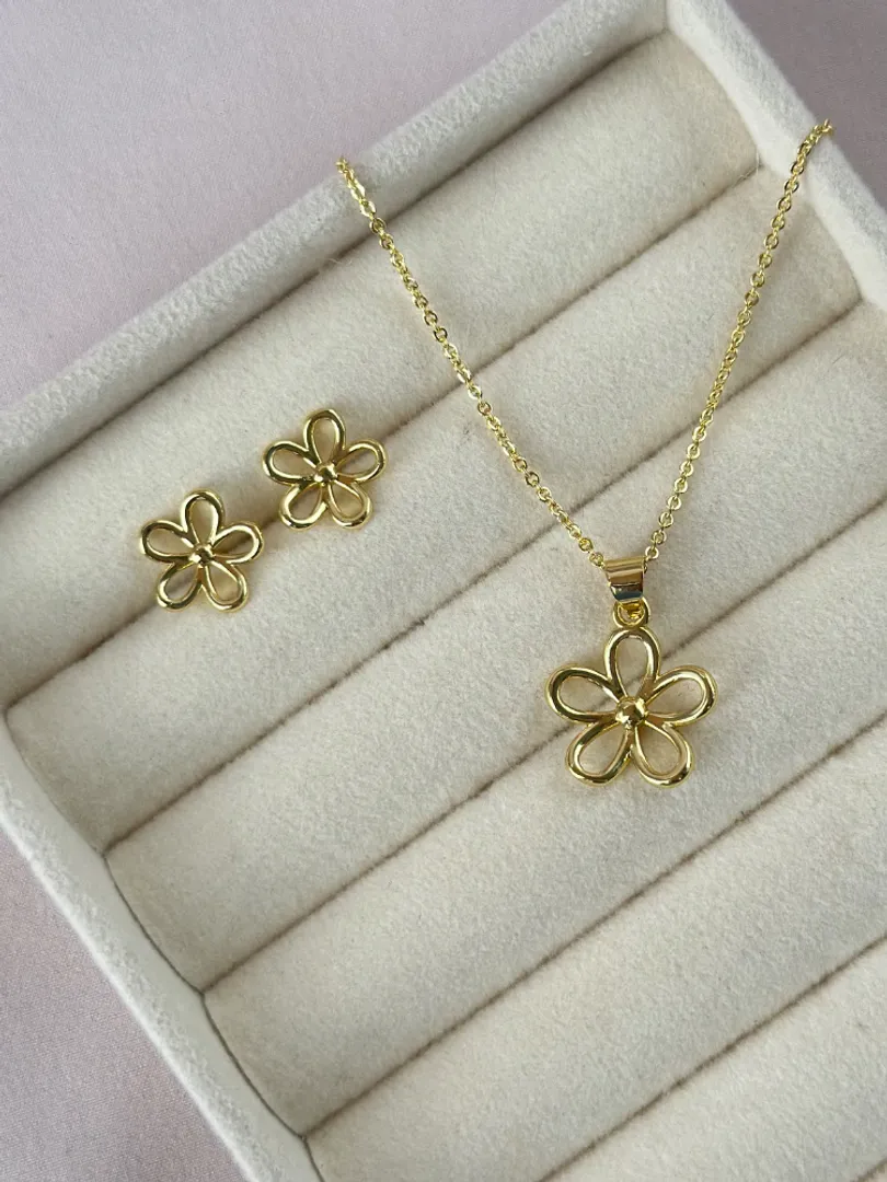 Set cadena topo flor 