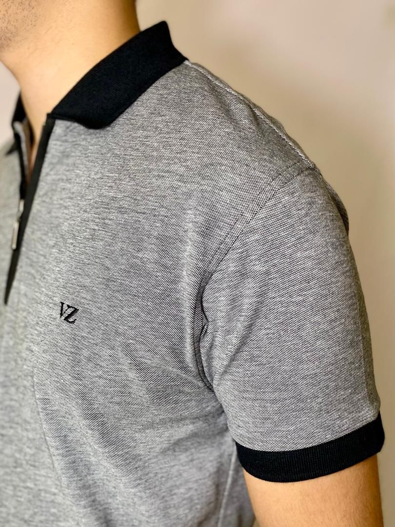 POLO CON CIERRE VELEZ - NEGRO