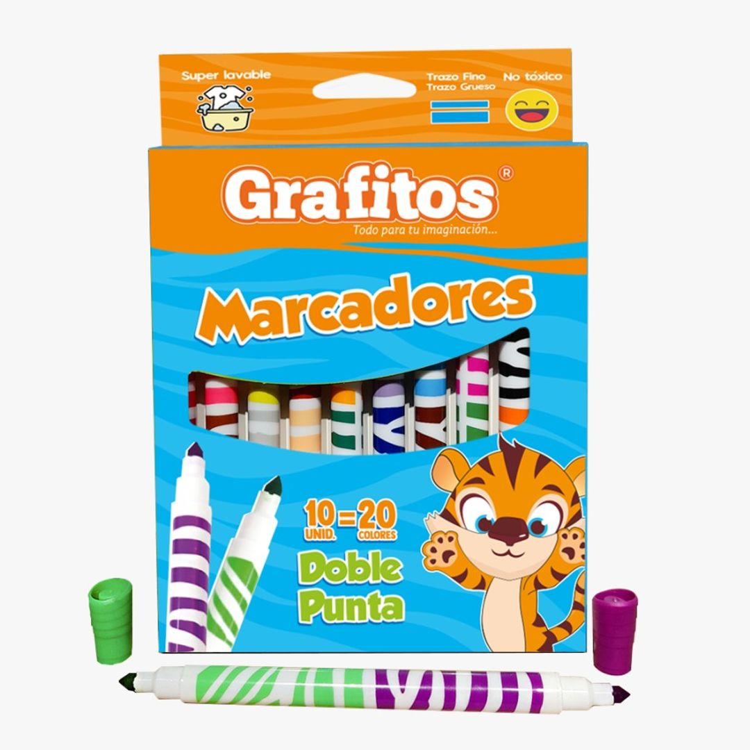 MARCADOR DOBLE PUNTA GRAFITOS