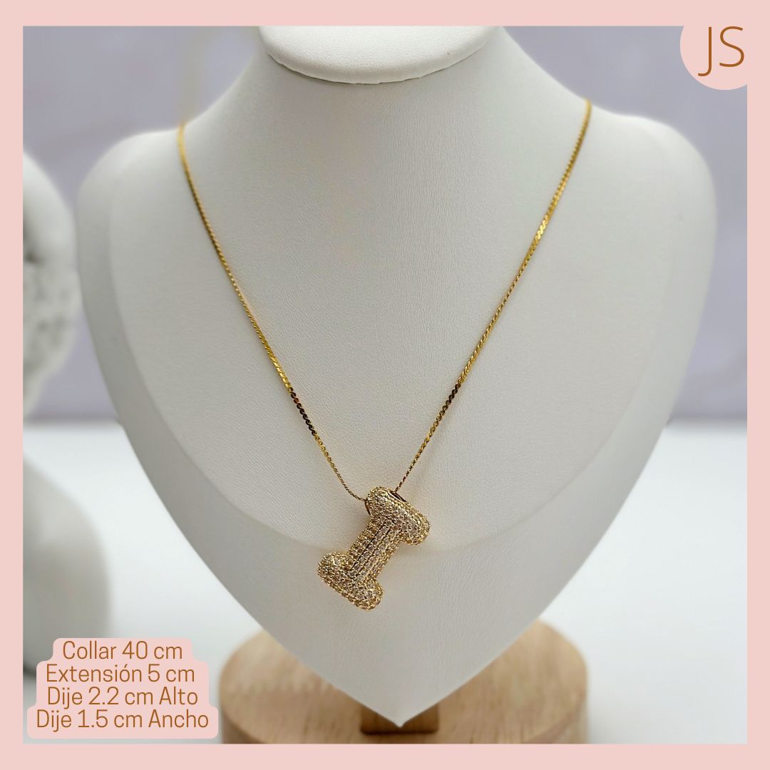 Lindo Collar Inicial I Acero Micro-circonado