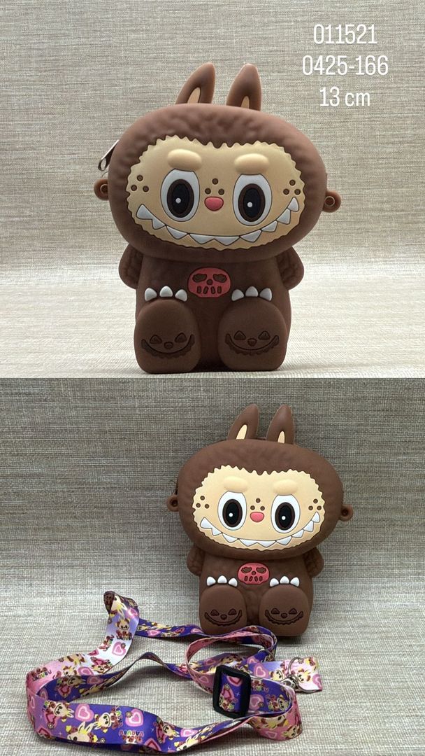 BOLSO EN SILICONA DE LABUBU MARRON 