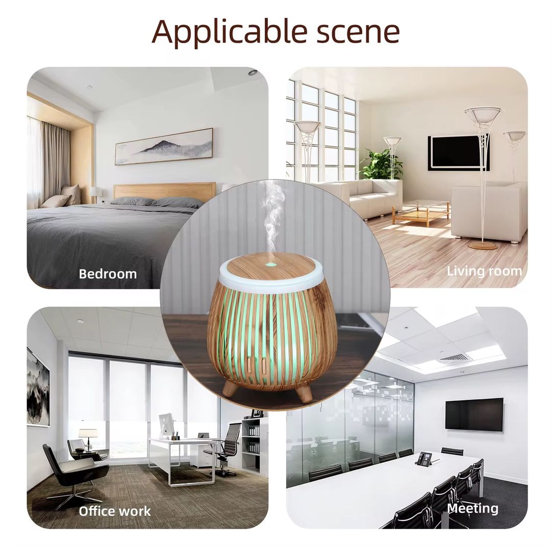 Humidificador led madera 