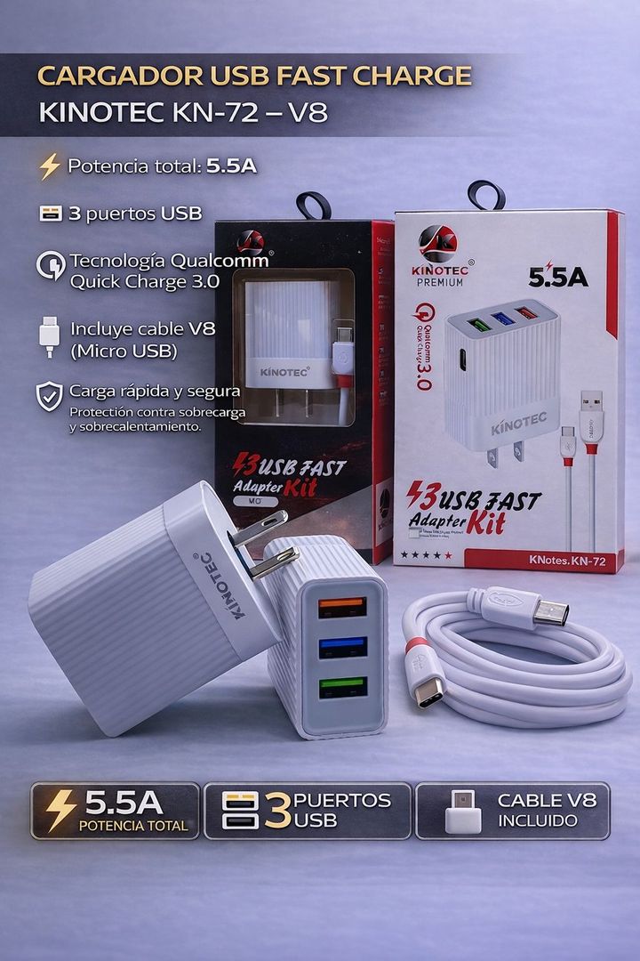 Cargador Kinotec KN-72 V8