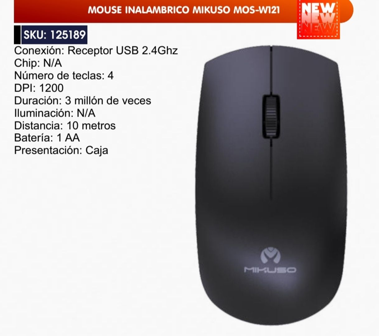 MOUSE INALÁMBRICO MIKUSO 